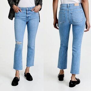 NWT New $229 PAIGE Cindy Raw Hem Cruiser Destructed Jeans Size 27